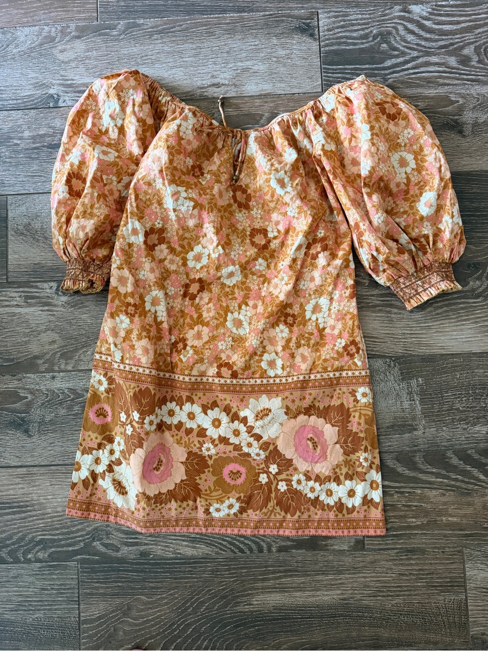 Spell Anne mini dress puff sleeve small